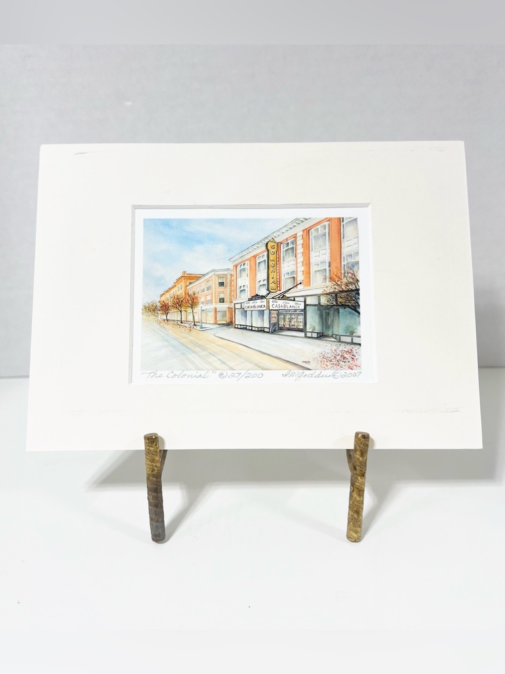 Irene Goddu 2007 Original Watercolor “The Colonial” 27/200 Signed Mini Art.